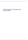 FTCE Reading K-12 Questions and Answers 2023