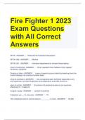 Fire Fighter 1 2023 Exam Questions with All Correct Answers 