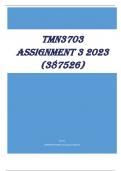 TMN3703 Assignment 3 2023 (387526)