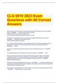 CLG 0010 2023 Exam Questions with All Correct Answers 