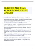 CLG 0010 2023 Exam Questions with Correct Answers 