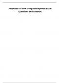 Overview Of New Drug Development Exam  Questions and Answers&period;