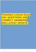 Timeshare License Exam 150+ QUESTIONS AND CORRECT ANSWERS 2023 LATEST UPDATE.