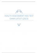 HEALTH ASSESSMENT HESI TEST EXAM LATEST (2023)