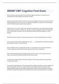 NREMT EMT Cognitive Final Exam 2023 with 100&percnt; correct answers