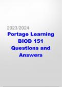 Portage Learning BIOD 151 Questions and Answers