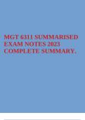MGT 6311 SUMMARISED EXAM NOTES 2023 COMPLETE SUMMARY.
