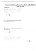 Complete Test Bank Foundations Of Financial Management 12th CANADIAN Edition Block Questions & Answers with rationales (Chapter 1-21)