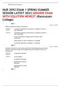 NUR 2092 EXAM 1 SPRING-SUMMER SESSION LATEST 2023 GENUINE EXAM WITH SOLUTION NEWEST (Rasmussen College)