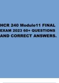 HCR 240 Module11 FINAL EXAM 2023 60+ QUESTIONS AND CORRECT ANSWERS.