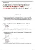 MATH HESI LATEST VERSION 2 EXAM 2023-24 VERIFIED EXAM WELL ELABORATED &lpar;JUNE &ndash;AUGUST SESSION&rpar;