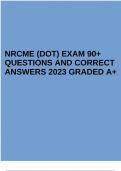 NRCME (DOT) EXAM 90+ QUESTIONS AND CORRECT ANSWERS 2023 GRADED A+.
