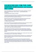 CLG 0010 DOD GOV&period; COM&period; PUR&period; CARD OVERVIEW EXAM Question and answers 2023 verified 