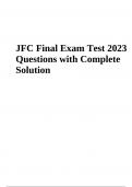JFC Final Exam Test 2023 Questions with Complete Solution