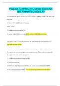 Virginia Real Estate License Exam Qs and Answers Graded A&plus;