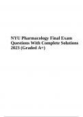 NYU Pharmacology Final Exam Questions With Complete Solutions 2023 (Graded A+)