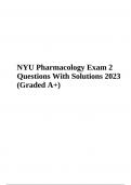 NYU Pharmacology Exam 2 Questions With Solutions 2023 (Graded A+)