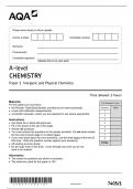 A Level AQA Chemistry Question Paper 1 2022