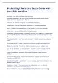 Probability&sol; Statistics Study Guide with complete solution