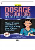 COMPLETE - Elaborated Test Bank for Dosage Calculations for Nursing Students-by Chase Hassen and Bradley J&period; Wojcik&period;