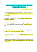 World History A Cumulative Exam Questions with complete Answers