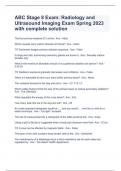ABC Stage 8 Exam&colon; Radiology and Ultrasound Imaging Exam Spring 2023 with complete solution