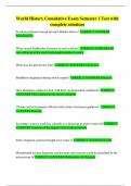 World History Cumulative Exam Semester 1 Test with complete solutions