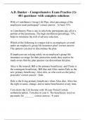 A&period;D&period; Banker - Comprehensive Exam Practice &lpar;1&rpar;- 401 questions- with complete solutions