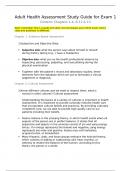 Adult Health Assessment Study Guide for Exam 1 Content&colon; Chapters 1-4&comma; 8-11 & 13