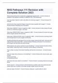 NHS Pathways 111 Revision with Complete Solution 2023