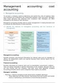 Samenvatting management accounting: cost accounting, decision making and pricing