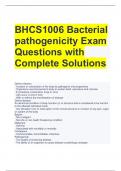 BHCS1006 Bacterial pathogenicity Exam Questions with Complete Solutions 