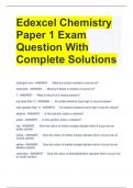 Edexcel Chemistry Paper 1 Exam Question With Complete Solutions