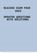 BLG1502 EXAM PACK 2023