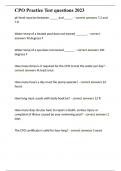 CPO Practice Test questions 2023