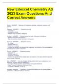 New Edexcel Chemistry AS 2023 Exam Questions And Correct Answers