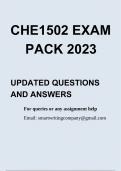CHE1502 EXAM PACK 2023