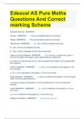 Edexcel AS Pure Maths Questions And Correct marking Scheme