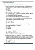 Practice Questions- Ch. 10, 11, 13, 14, 15, 16