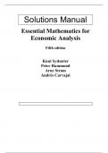 Essential Mathematics for Economic Analysis, 5e Knut Sydsaeter, Peter Hammond, Arne Strom (Solution Manual)