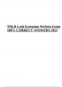 TDLR Lash Extension Written Exam 100&percnt; CORRECT ANSWERS 2023