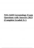 NSG 6420 Gerontology Exam Questions with Answers 2023 (Complete Graded A+)