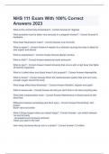 NHS 111 Exam With 100&percnt; Correct Answers 2023