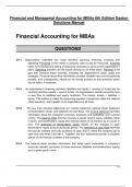 Solution Manual for Financial and Managerial Accounting for MBAs 6th Edition Easton  / All Chapters 1 - 25 / Full Complete 2023