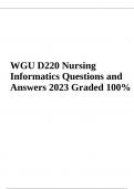 WGU D220: Nursing Informatics - Questions and Answers 2023 Graded A