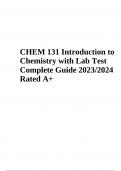 Introduction to Chemistry with Lab Test (CHEM 131 ) Guide 2023 Rated A+