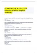 Fire Instructor Actual Exam Questions with Complete Solutions 