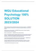 WGU Educational  Psychology 100&percnt;  SOLUTION  2023&sol;&sol;2024