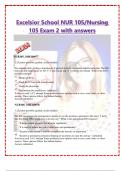 Excelsior School NUR 105/Nursing 105 Exam 2 with answers 2023