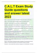 C&period;A&period;L&period;T Exam Study Guide latest updated Alexia - ANSWER-The loss of the ability to read&comma; as the result of a brain injury&period; Apasia - ANSWER-Impairs the ability to speak and understand others&period;